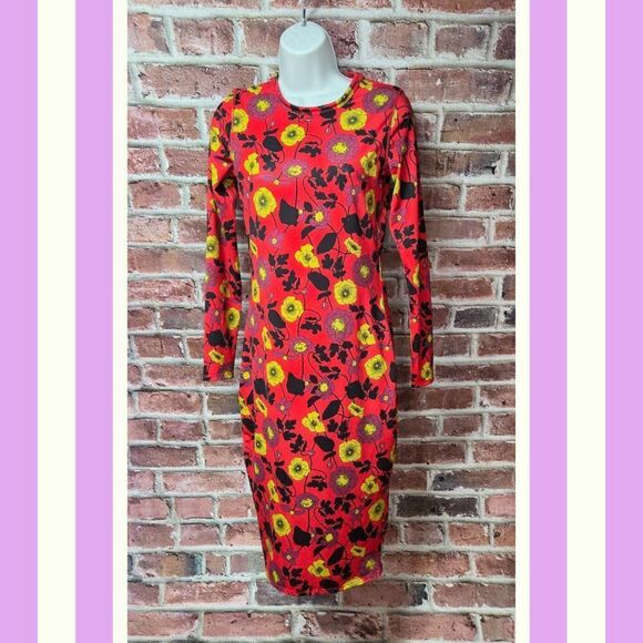 Women's ZARA Floral Long Sleeves Bodycon Dress Size 8 Medium - Picture 1 of 7